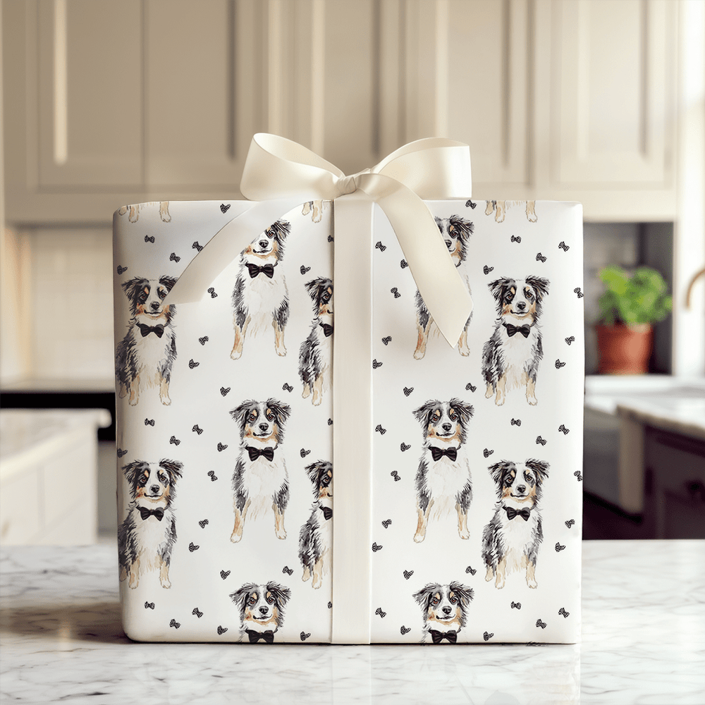 Black Tie with the Australian Shepherds - Wrapping Paper - Aspen & Arlo