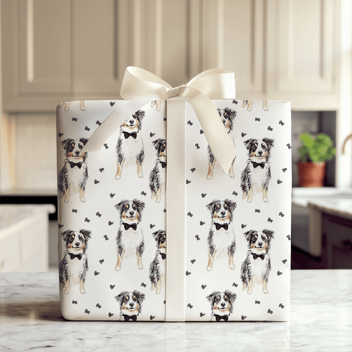 Black Tie with the Australian Shepherds - Wrapping Paper - Aspen & Arlo