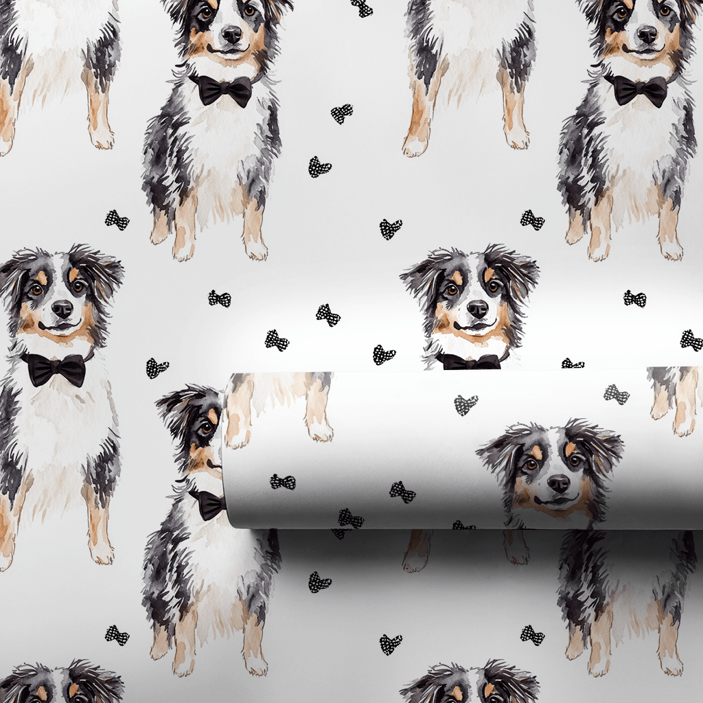 Black Tie with the Australian Shepherds - Wrapping Paper - Aspen & Arlo