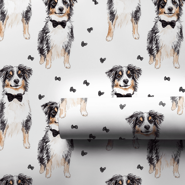 Black Tie with the Australian Shepherds - Wrapping Paper - Aspen & Arlo