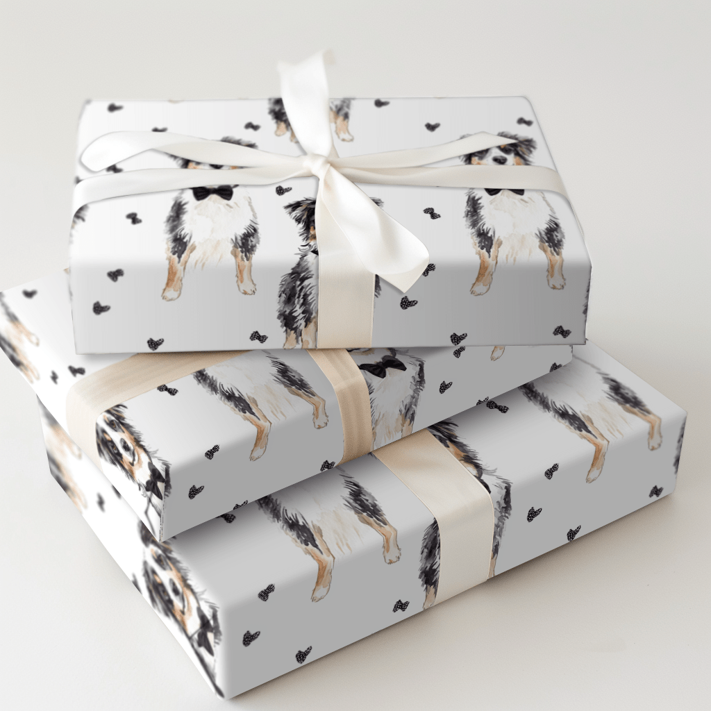 Black Tie with the Australian Shepherds - Wrapping Paper - Aspen & Arlo