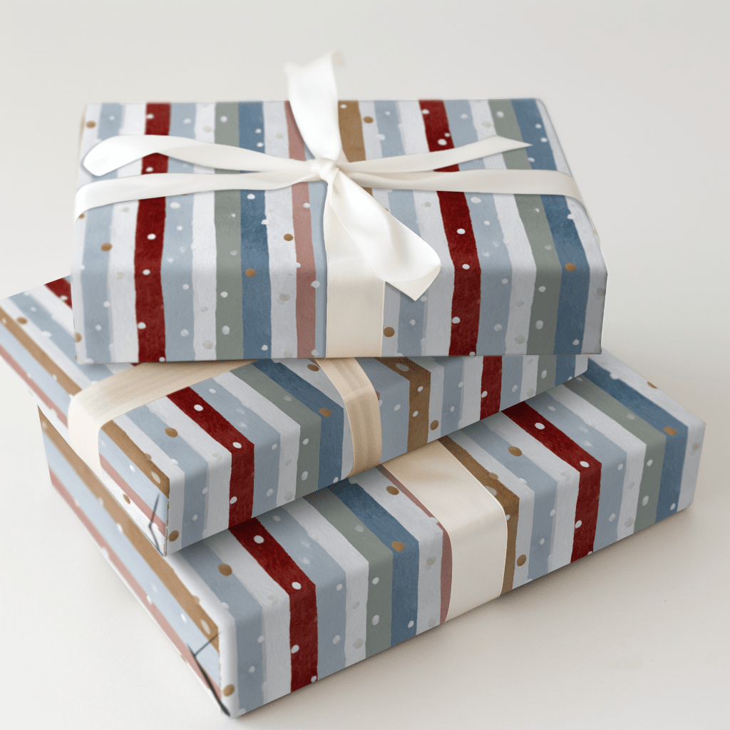 Frosted Stripes - Wrapping Paper - Aspen & Arlo