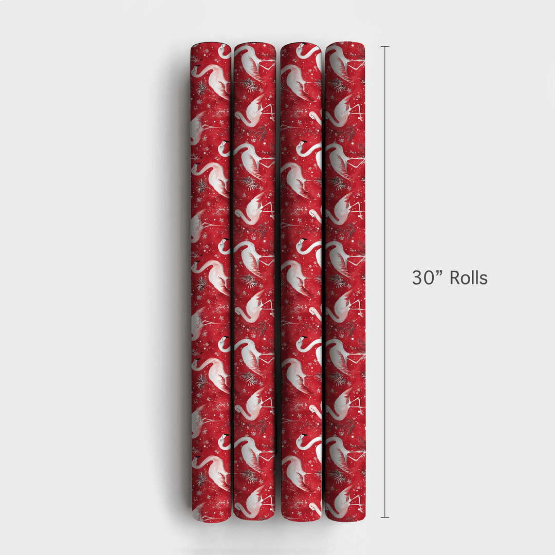 Flamingo Sleigh Ride - Wrapping Paper - Aspen & Arlo