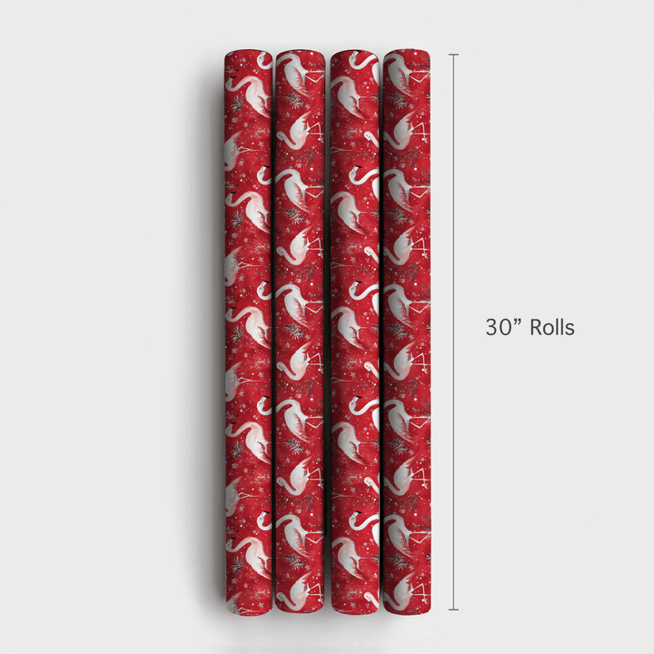 Flamingo Sleigh Ride - Wrapping Paper - Aspen & Arlo