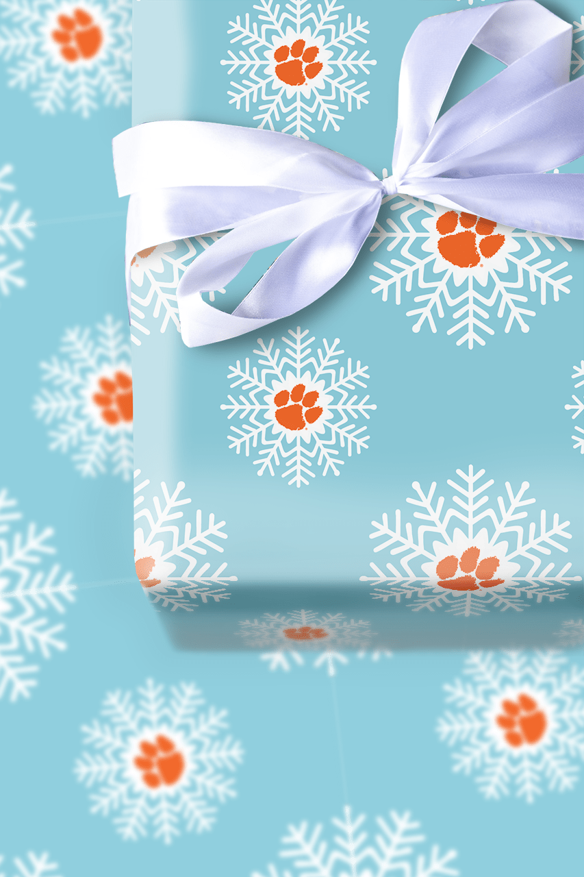 Clemson Snowflake - Wrapping Paper - Aspen & Arlo