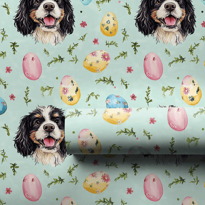 Easter Eggs with the Bernedoodle - Wrapping Paper - Aspen & Arlo