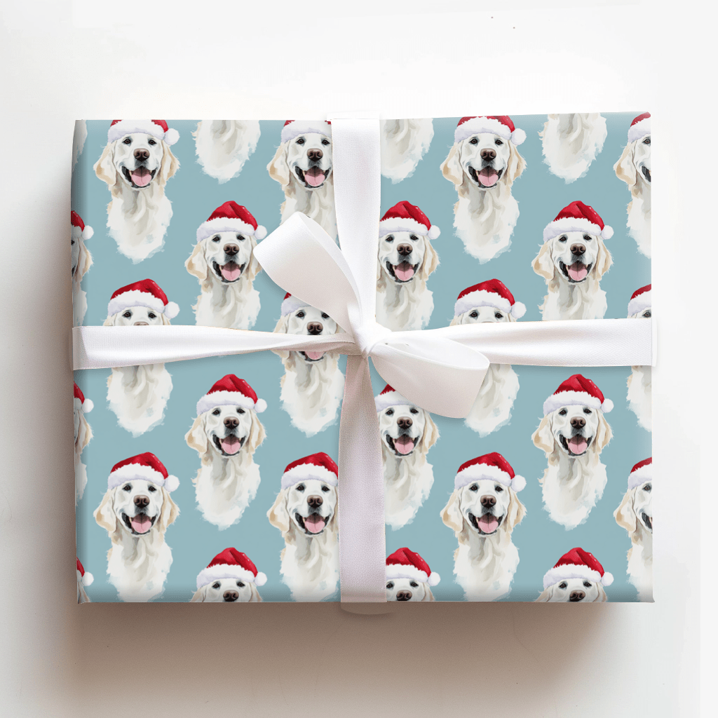 White Golden Santa - Wrapping Paper - Aspen & Arlo