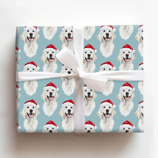 White Golden Santa - Wrapping Paper - Aspen & Arlo