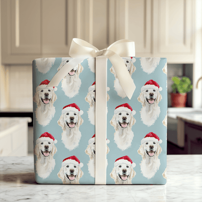 White Golden Santa - Wrapping Paper - Aspen & Arlo