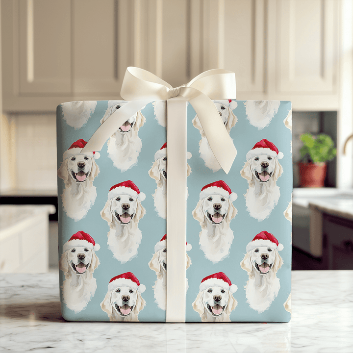 White Golden Santa - Wrapping Paper - Aspen & Arlo
