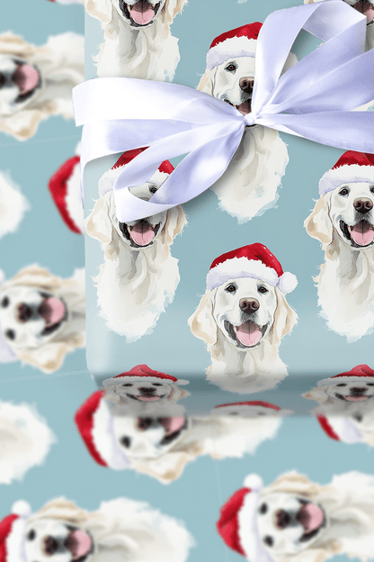 White Golden Santa - Wrapping Paper - Aspen & Arlo