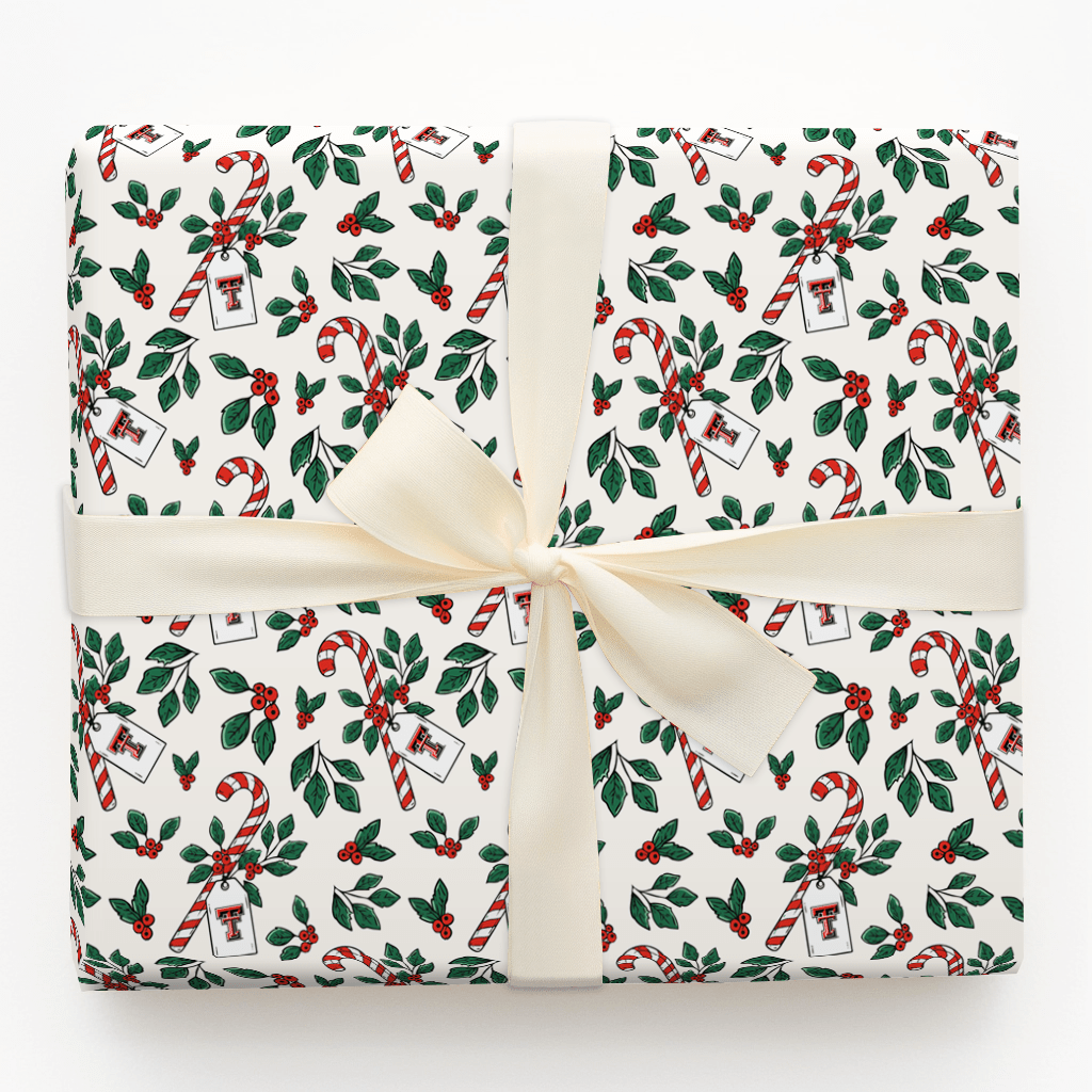 Peppermint Texas Tech - Wrapping Paper - Aspen & Arlo