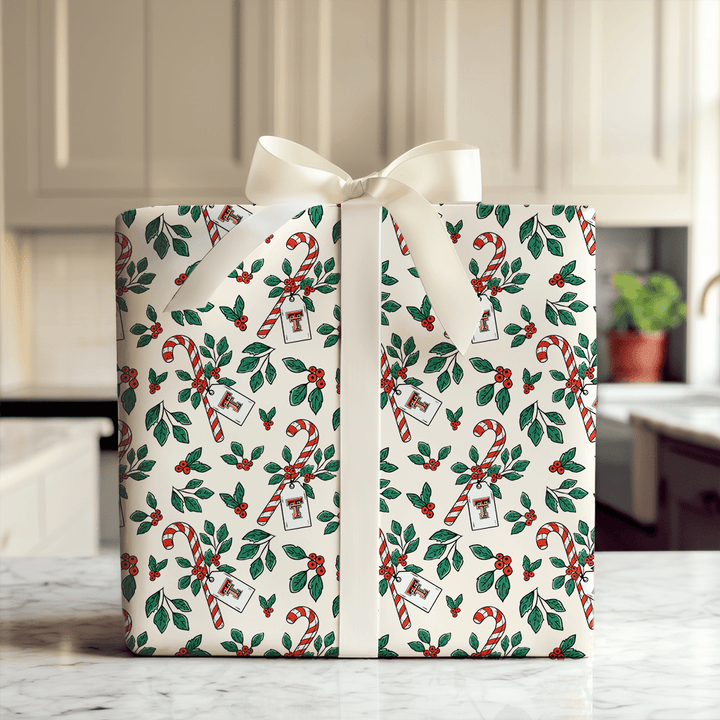 Peppermint Texas Tech - Wrapping Paper - Aspen & Arlo