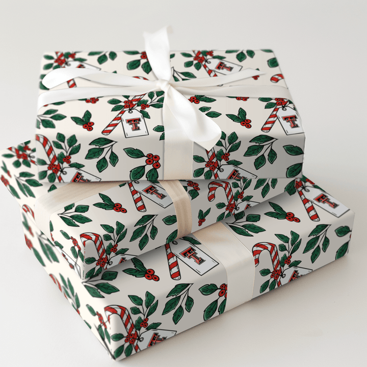 Peppermint Texas Tech - Wrapping Paper - Aspen & Arlo