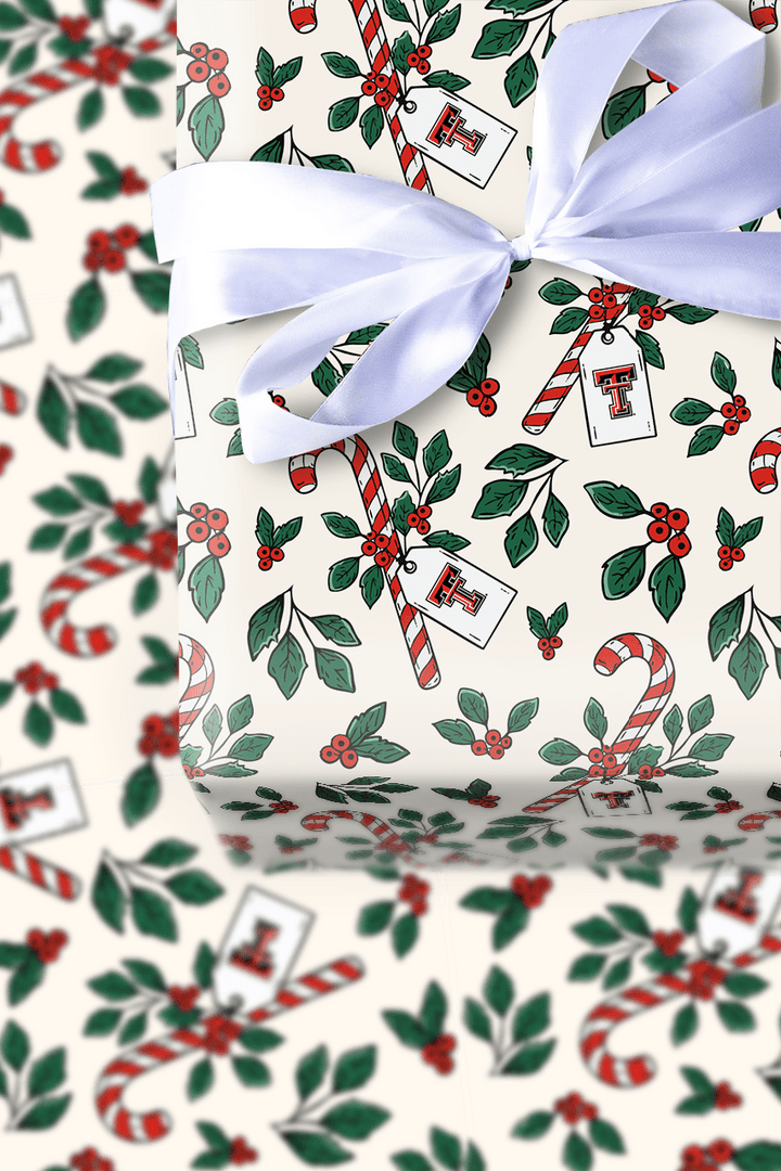 Peppermint Texas Tech - Wrapping Paper - Aspen & Arlo