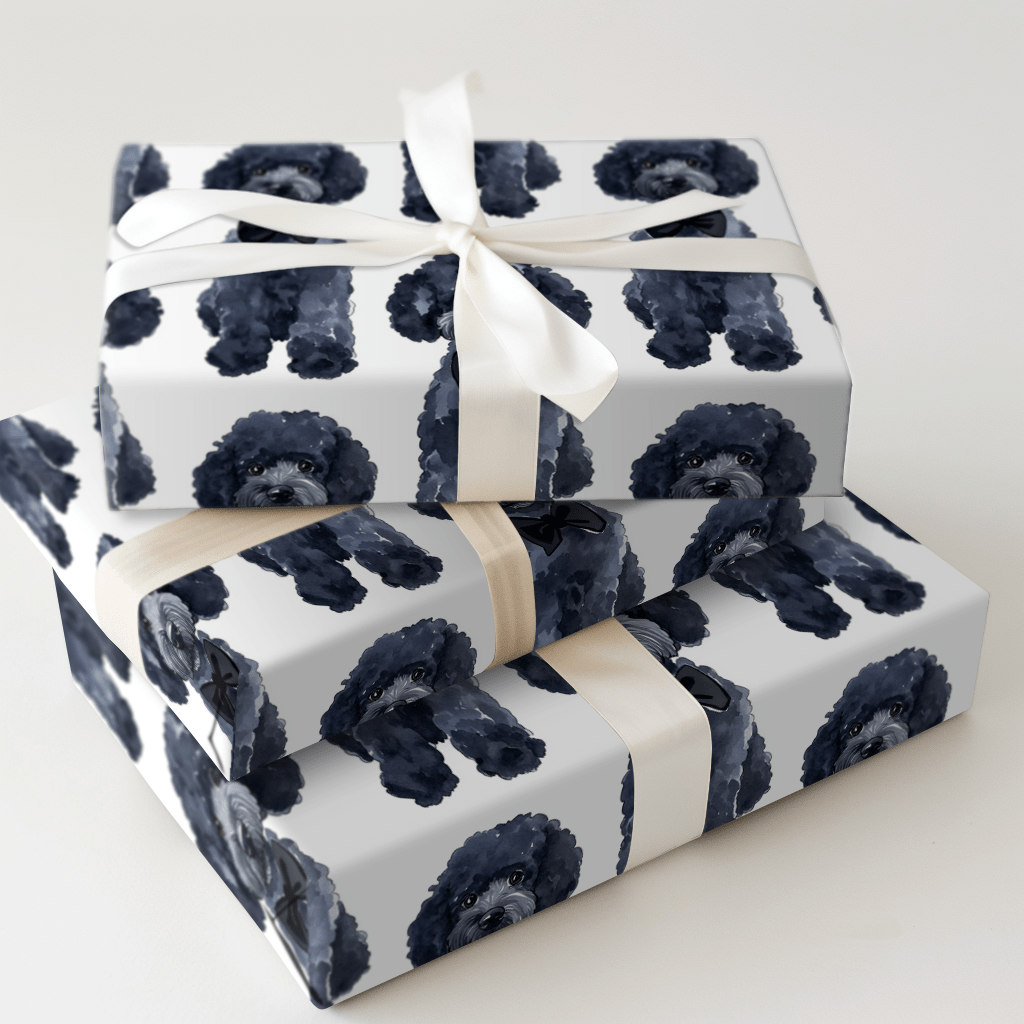 Black Tie with the Black Poodles - Wrapping Paper - Aspen & Arlo