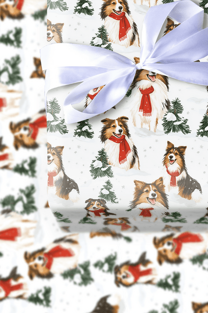 Snow day for Shelties - Wrapping Paper - Aspen & Arlo