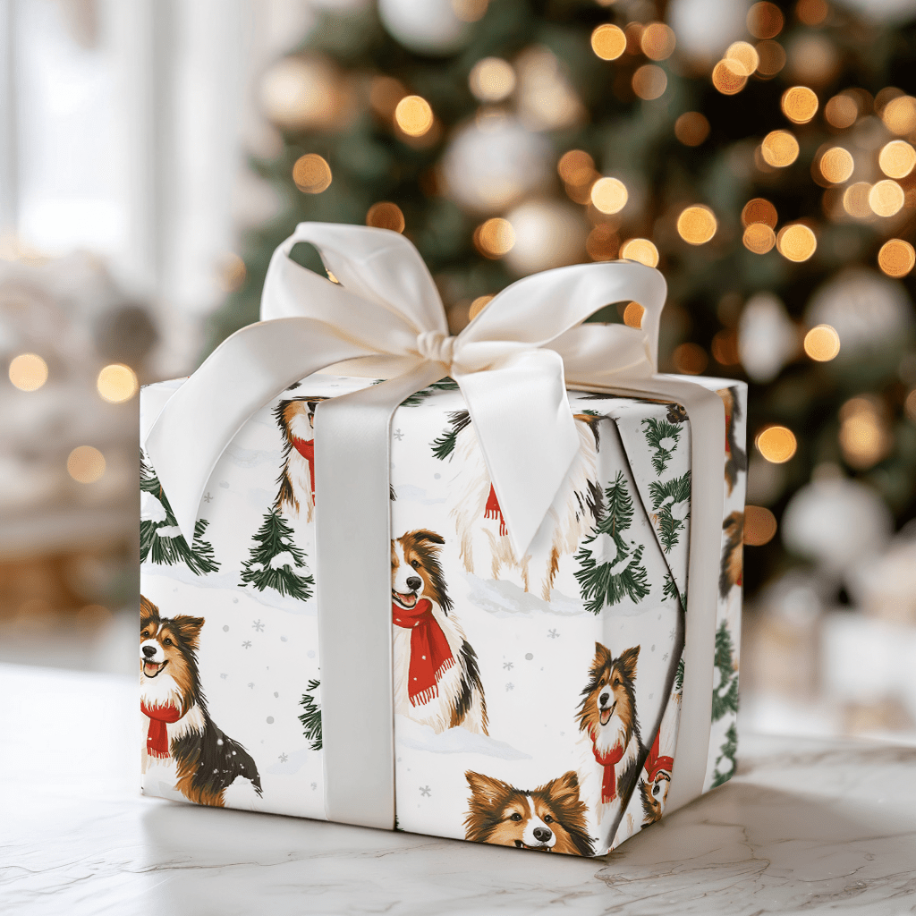 Snow day for Shelties - Wrapping Paper - Aspen & Arlo