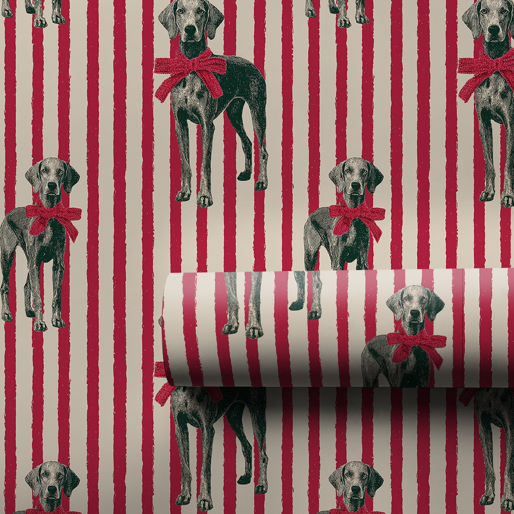 Weimaraner Christmas Stripe