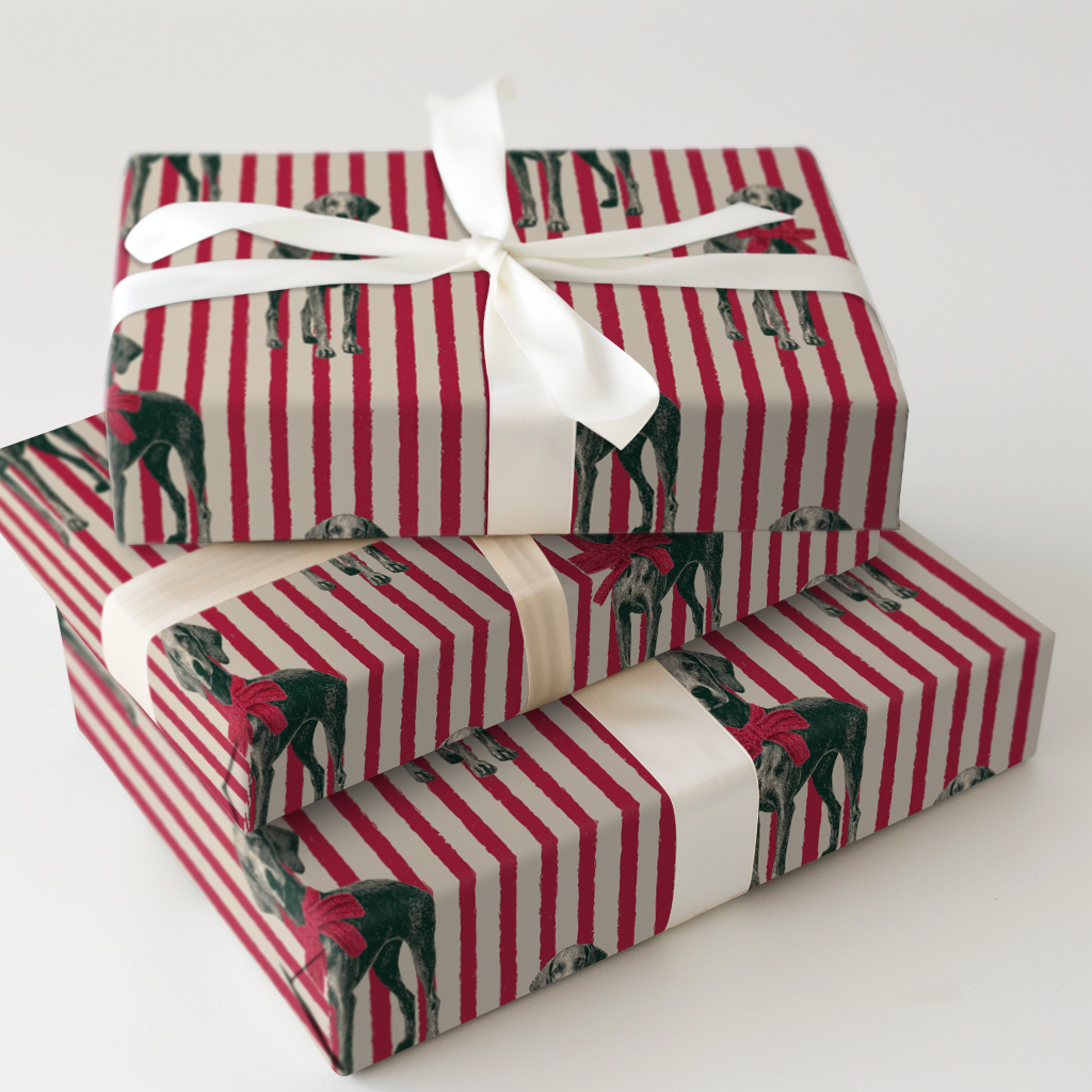 Weimaraner Christmas Stripe