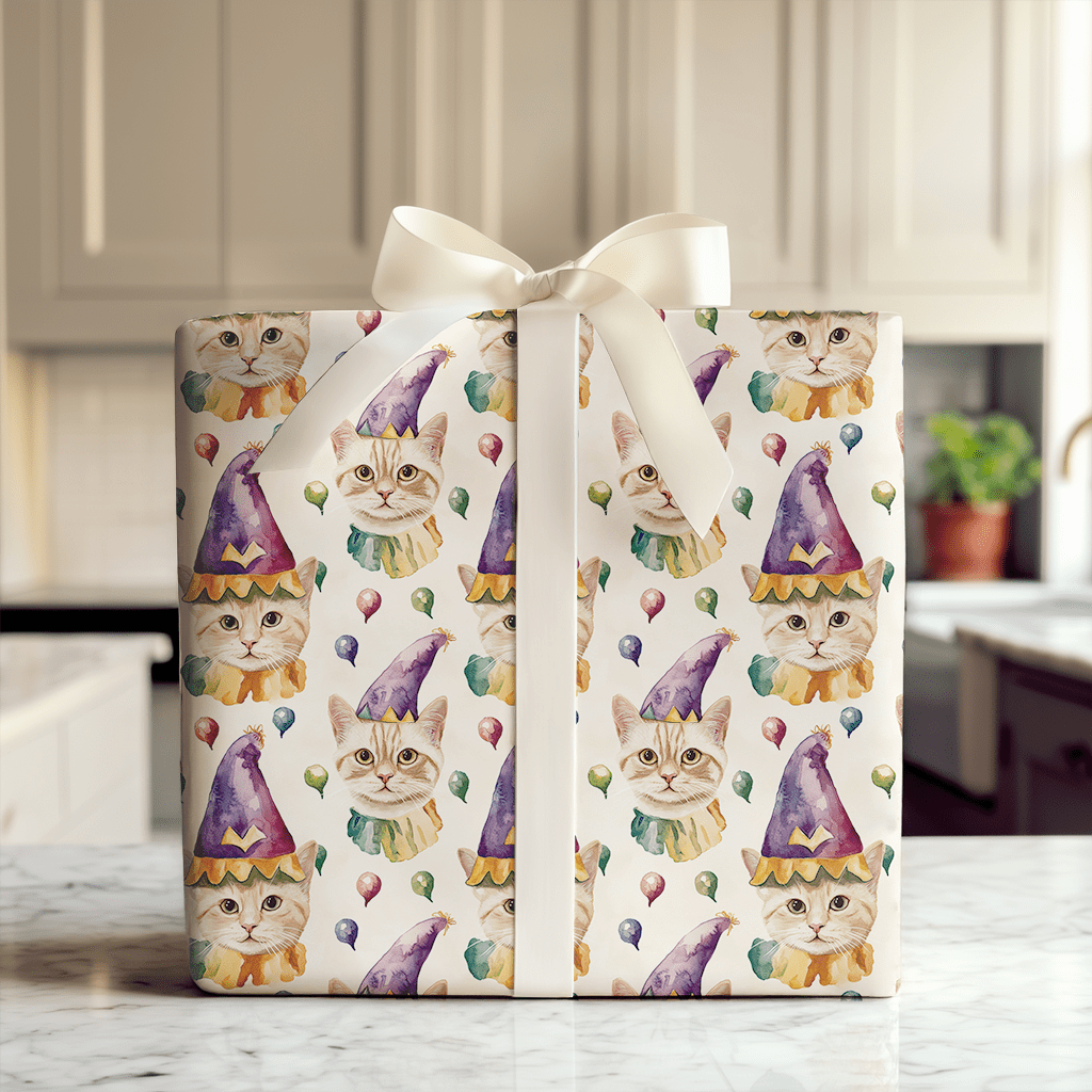 Mardi Gras Domestic Shorthair - Wrapping Paper - Aspen & Arlo