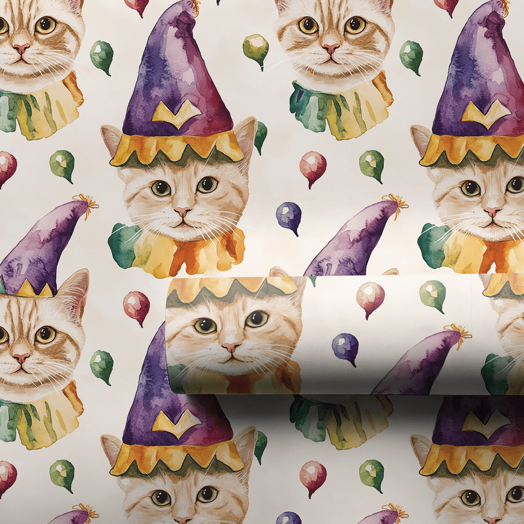 Mardi Gras Domestic Shorthair - Wrapping Paper - Aspen & Arlo