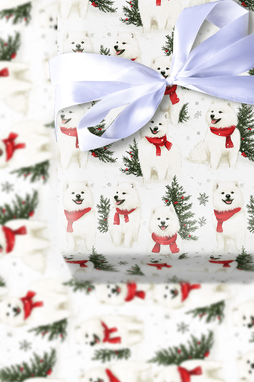 Snow Day for Somoyeds - Wrapping Paper - Aspen & Arlo