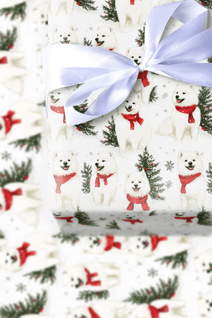 Snow Day for Somoyeds - Wrapping Paper - Aspen & Arlo