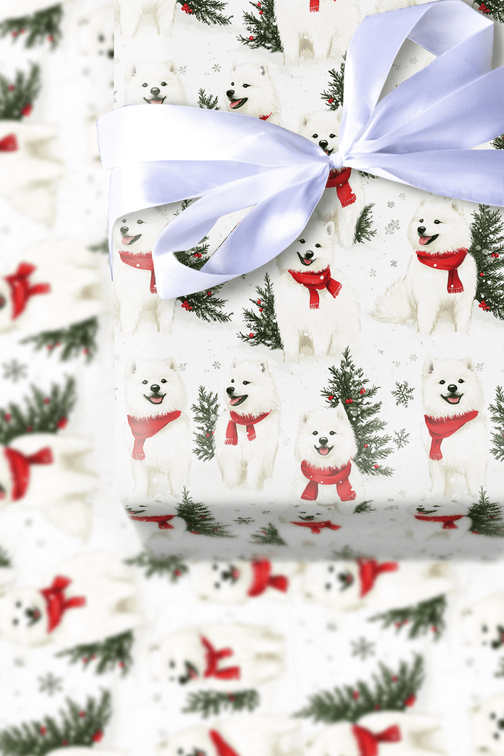 Snow Day for Somoyeds - Wrapping Paper - Aspen & Arlo