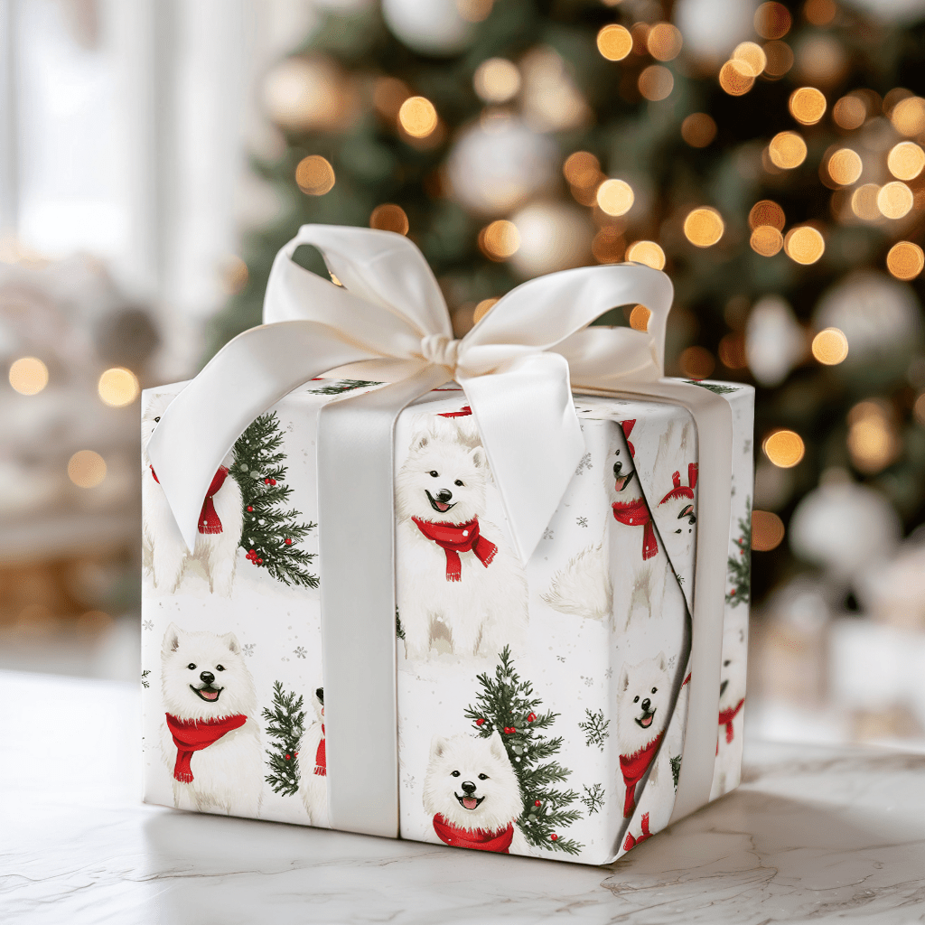 Snow Day for Somoyeds - Wrapping Paper - Aspen & Arlo