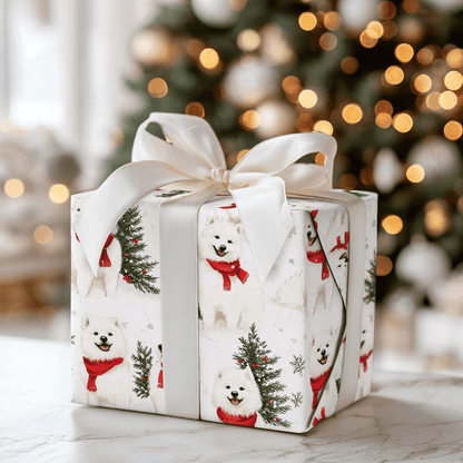 Snow Day for Somoyeds - Wrapping Paper - Aspen & Arlo