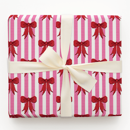 Needlepoint Bow stripes - Wrapping Paper - Aspen & Arlo