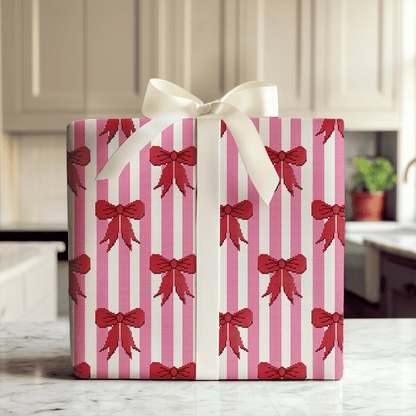 Needlepoint Bow stripes - Wrapping Paper - Aspen & Arlo