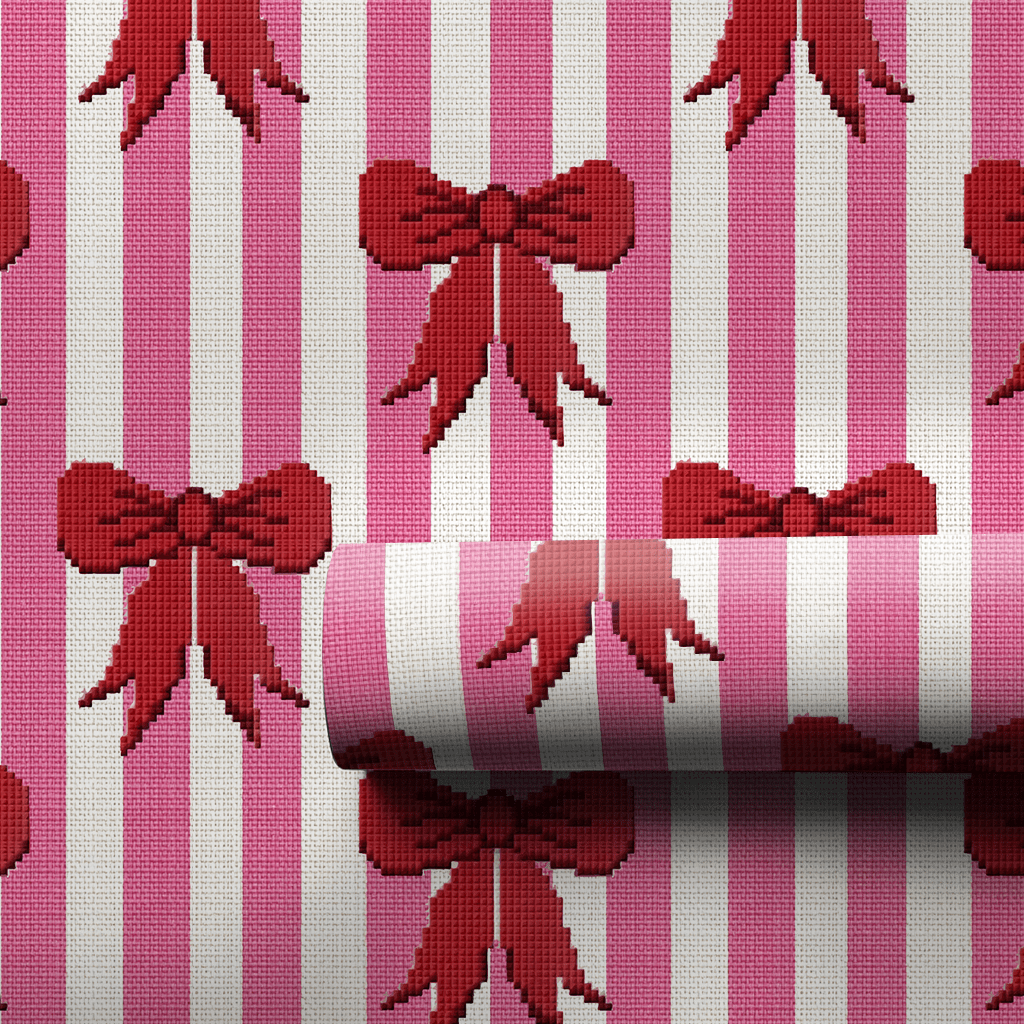 Needlepoint Bow stripes - Wrapping Paper - Aspen & Arlo