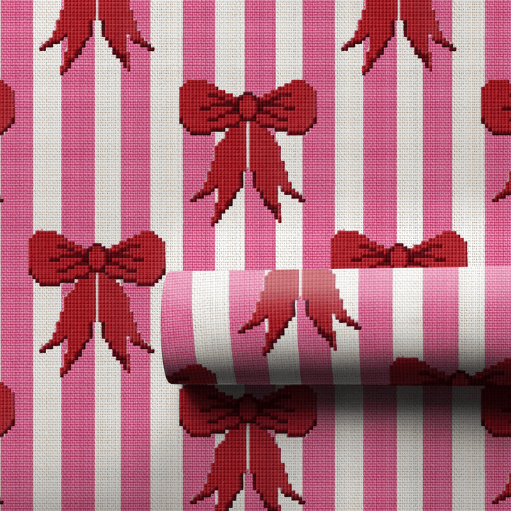 Needlepoint Bow stripes - Wrapping Paper - Aspen & Arlo