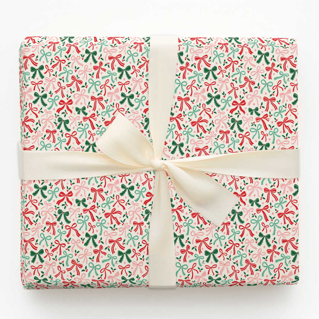 Bows and Holly - Wrapping Paper - Aspen & Arlo
