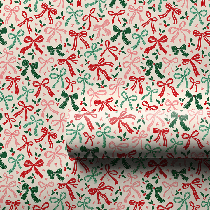 Bows and Holly - Wrapping Paper - Aspen & Arlo