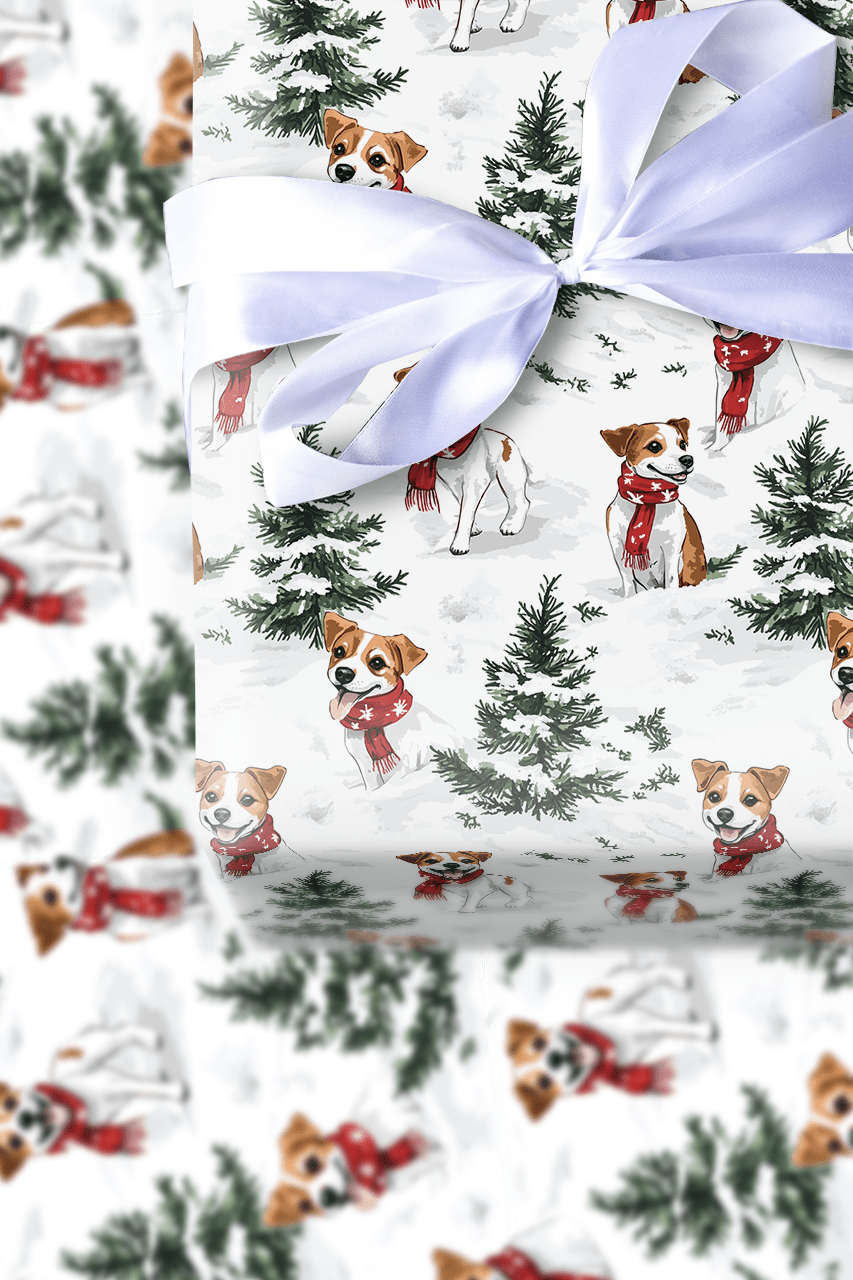 Snow Day for Jack Russel - Wrapping Paper - Aspen & Arlo