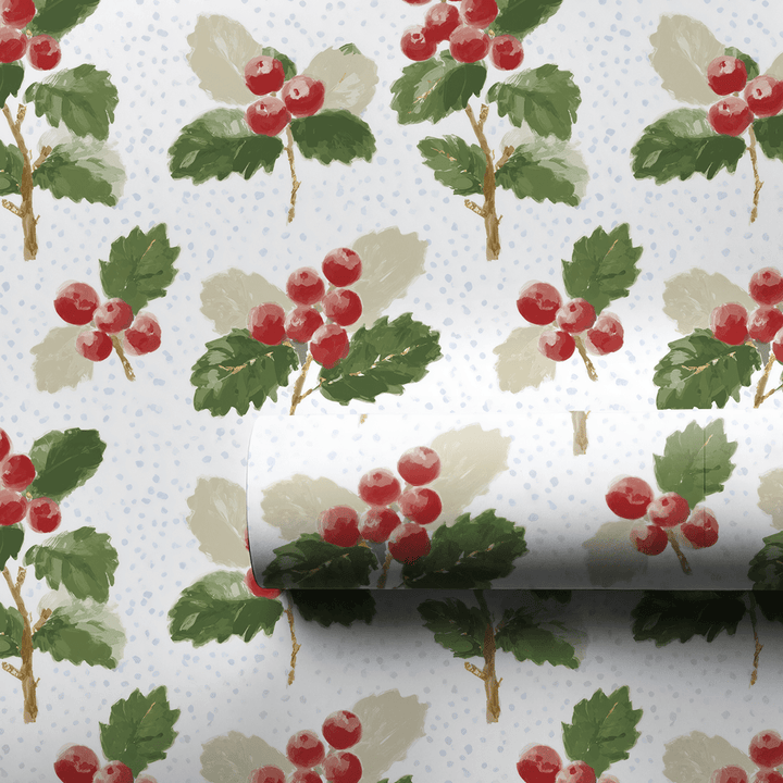 Holly & Cognacpng - Wrapping Paper - Aspen & Arlo