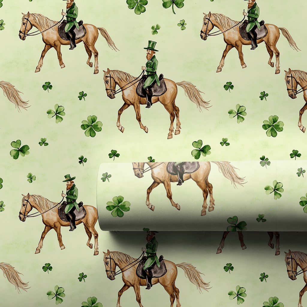 Shamrocks with the American Quarter Horse - Wrapping Paper - Aspen & Arlo