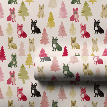 Frosted Frenchie - Wrapping Paper - Aspen & Arlo