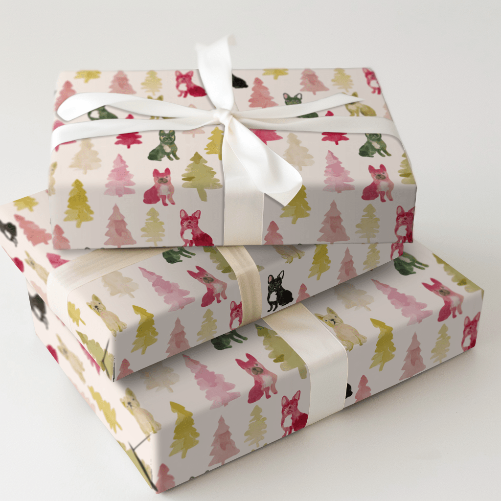 Frosted Frenchie - Wrapping Paper - Aspen & Arlo