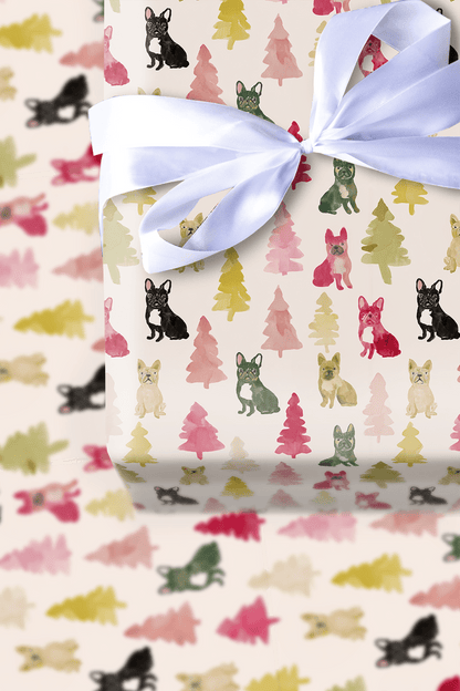 Frosted Frenchie - Wrapping Paper - Aspen & Arlo