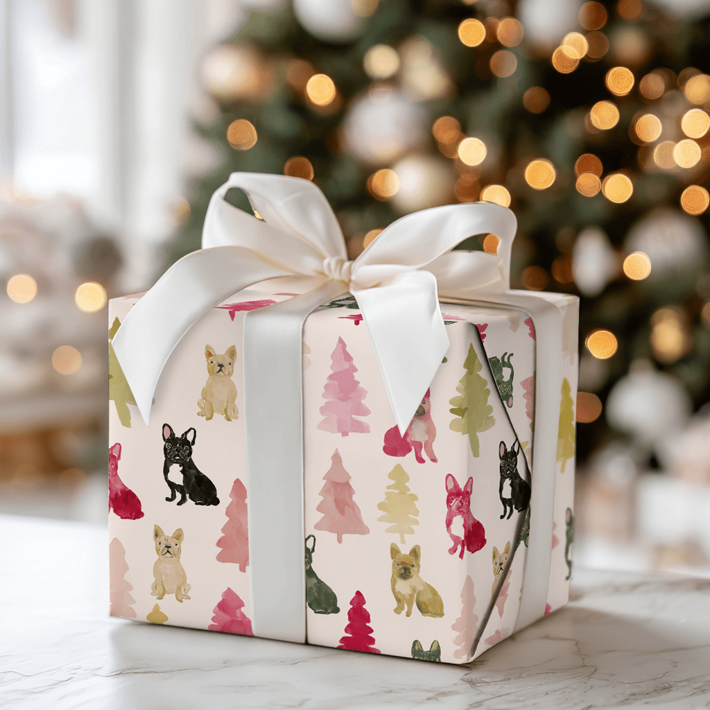 Frosted Frenchie - Wrapping Paper - Aspen & Arlo