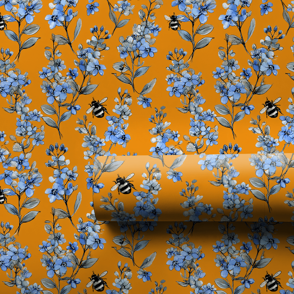 Buzzed on Blue - Wrapping Paper - Aspen & Arlo