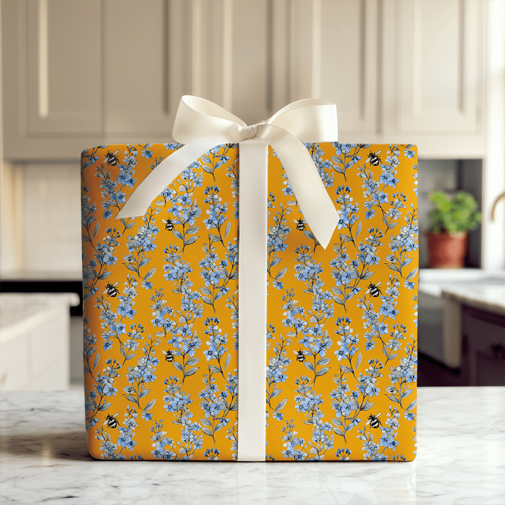 Buzzed on Blue - Wrapping Paper - Aspen & Arlo
