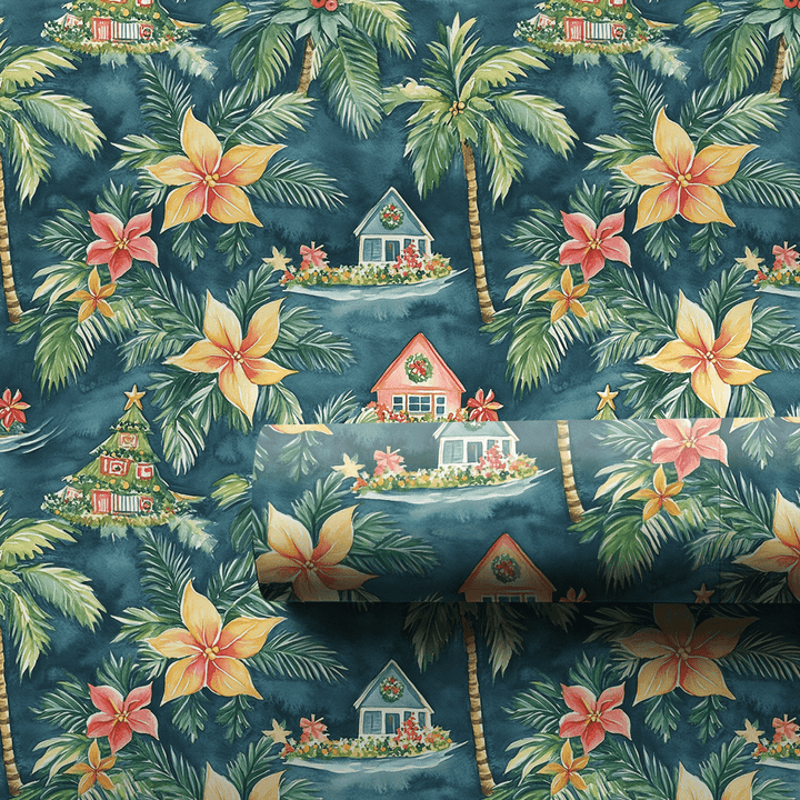 Hibiscus Holiday - Wrapping Paper - Aspen & Arlo