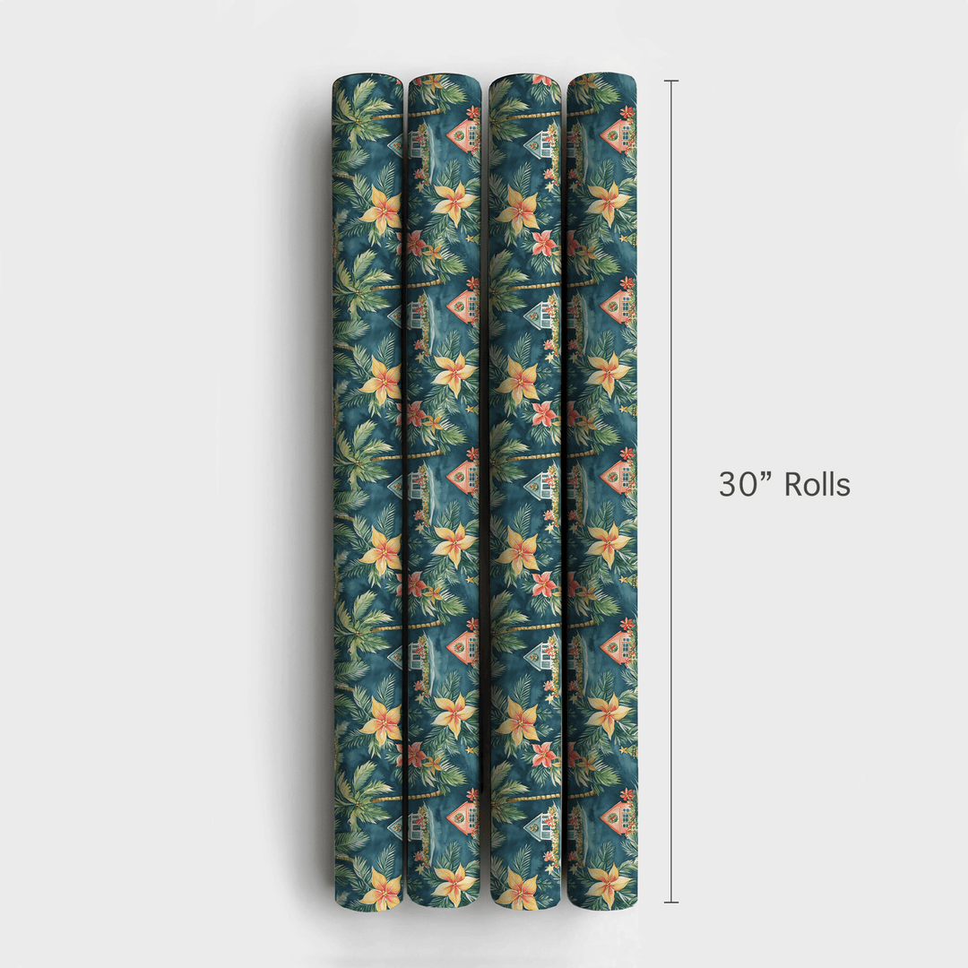 Hibiscus Holiday - Wrapping Paper - Aspen & Arlo