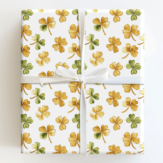 Shamrocks in Gold - Wrapping Paper - Aspen & Arlo