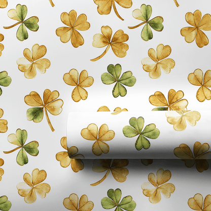 Shamrocks in Gold - Wrapping Paper - Aspen & Arlo